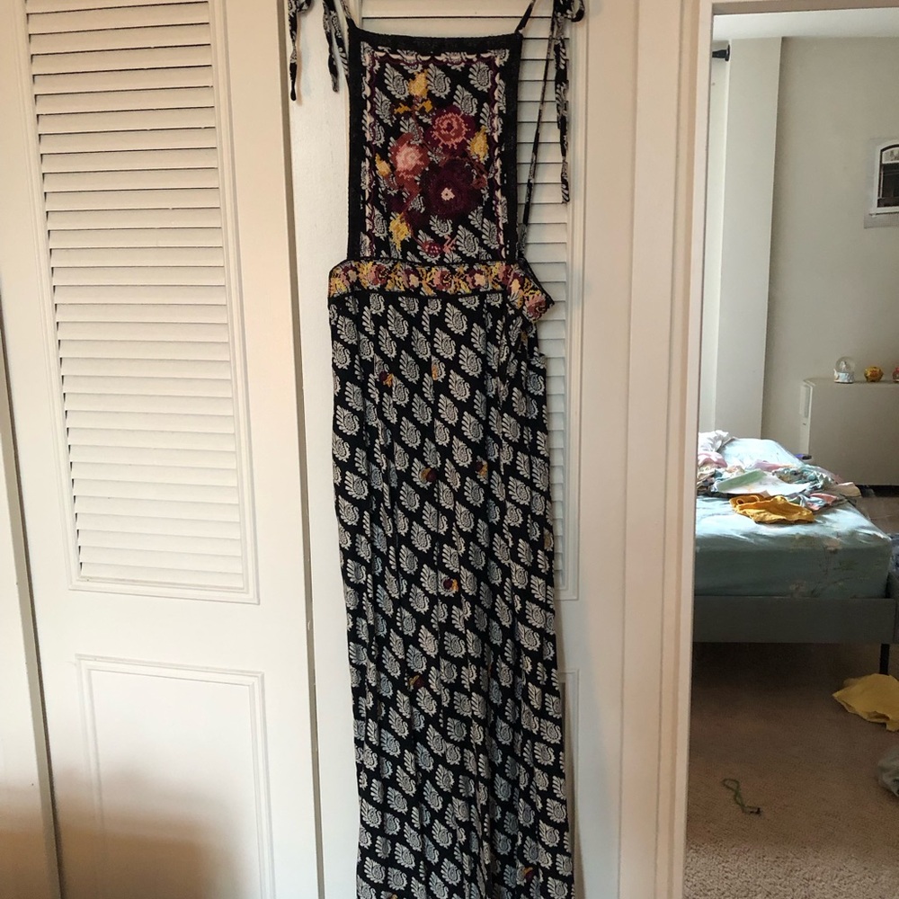 Anthro Embroidered Jumpsuit like new
